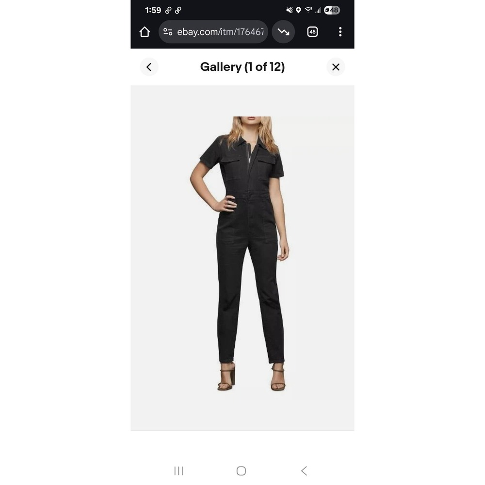 Good American Fit for Success Denim Jumpsuit Black Sz 6 (3x( GMJS126